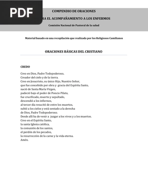 Compedio de oraciones para el acompañamiento a los enfermos