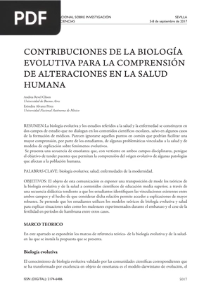 Contribuciones de la Biología Evolutiva para la comprensión de Alteraciones en la Salud Humana (Artículo)