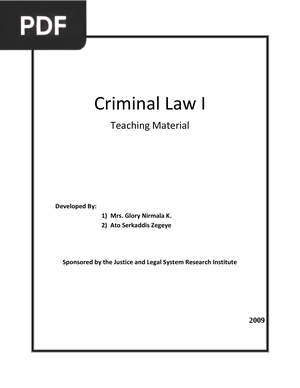 Criminal Law I