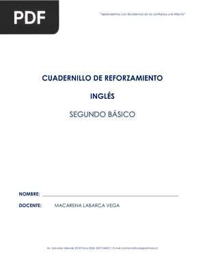 Cuadernillo de reforzamiento de inglés