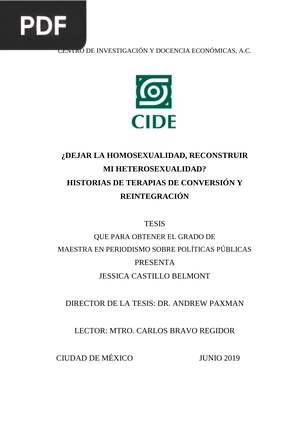 ¿Dejar la homosexualidad, reconstruir mi heterosexualidad? Historias de terapias de conversión y reintegración