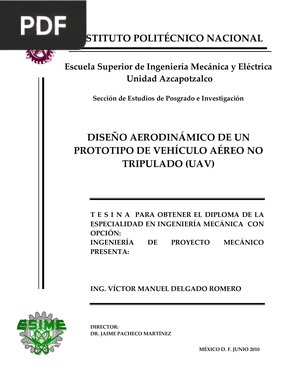 Diseño aerodinámico de un prototipo de vehículo aéreo no tripuladoI (UAV)