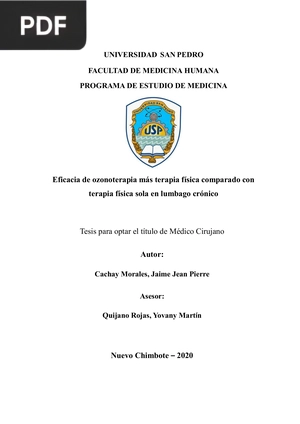 Eficacia de ozonoterapia más terapia física comparado con terapia física sola en lumbago crónico