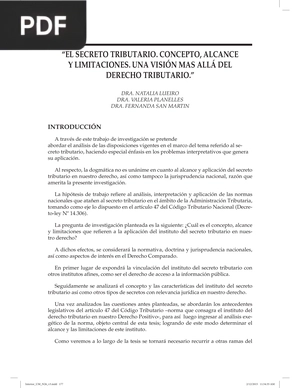 El secreto tributario. Concepto, alcance y limitaciones. Una visión más allá del derecho tributario