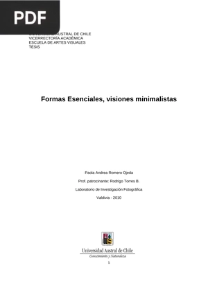 Formas Esenciales, visiones minimalistas