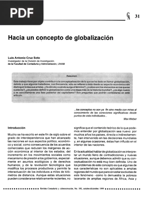 Hacia un concepto de globalización