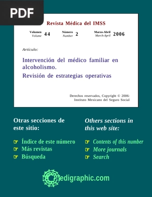 Intervención del médico familiar en alcoholismo. (Artículo)