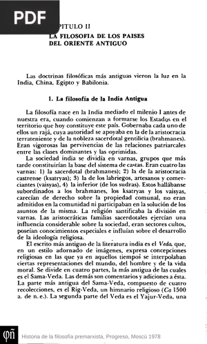 La filosofía de los países del oriente antiguo