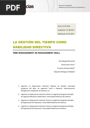 La gestión del tiempo como habilidad directiva