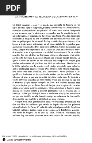 La inquisición y el problema de las brujas en 1526