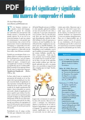 La lingüística del significante y significado: una manera de comprender el mundo (Artículo)