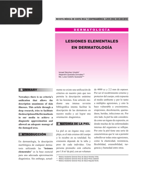 Lesiones elementales en dermatología (Artículo)