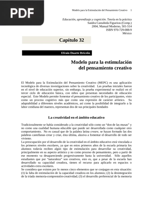 Modelo para la estimulación del pensamiento creativo