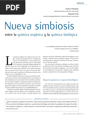 Nueva simbiosis entre la química orgánica y la química biológica (Artículo)