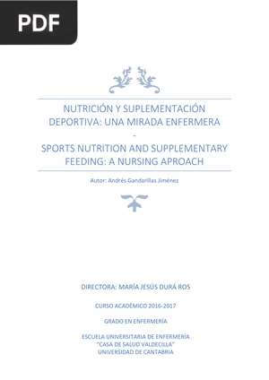 Nutrición y suplementación deportiva: una mirada enfermera