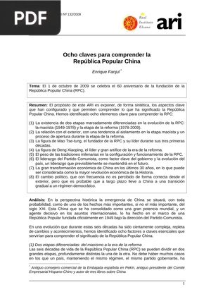 Ocho claves para comprender la República Popular China (Artículo)