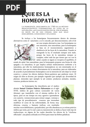 ¿Que es la Homeopatia? (Artículo)