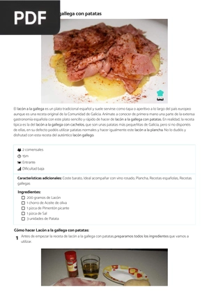 Receta de Lacón a la gallega con patatas