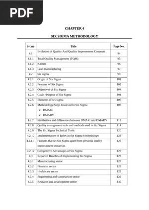 Six Sigma Methodology (Inglés)