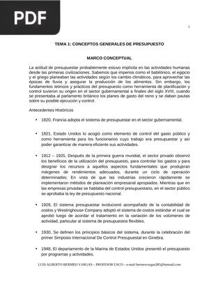 Tema 1: Conceptos generales del presupuesto (Artículo)