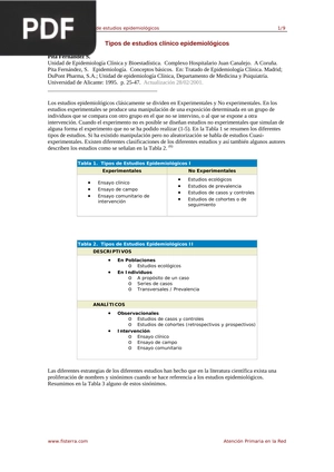 Tipos de estudios clínico epidemiológicos (Artículo)