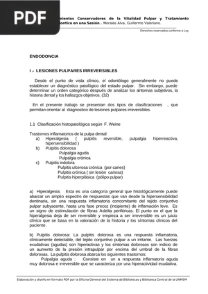 Tratamientos conservadores de la vitalidad pulpar y tratamiento endótico en una sesión