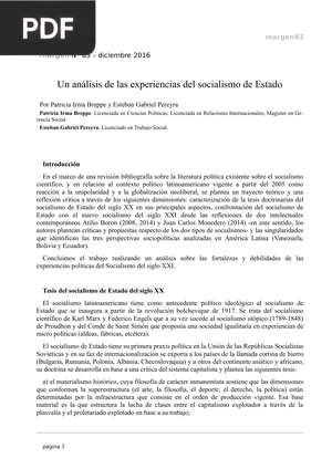 Un análisis de las experiencias del socialismo de Estado (Artículo)