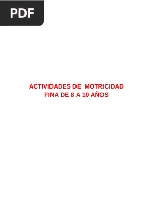 Actividades de motricidad fina de 8 a 10 años