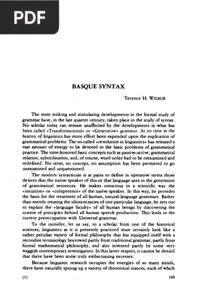 Basque Syntax (Inglés)