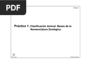 Clasificación Animal. Bases de la Nomenclatura Zoológica. (Presentación)