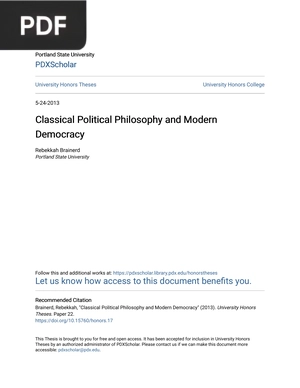 Classical Political Philosophy and Modern Democracy (Inglés)