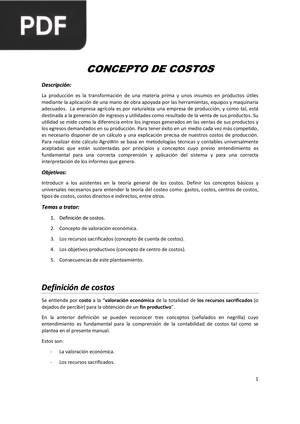 Concepto de costos (Artículo)