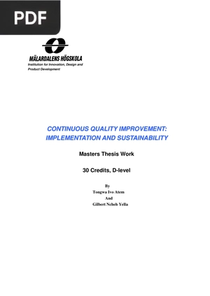 Continuos quality improvement: implementation and sustainability (Inglés)