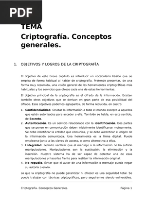 Criptografía. Conceptos generales