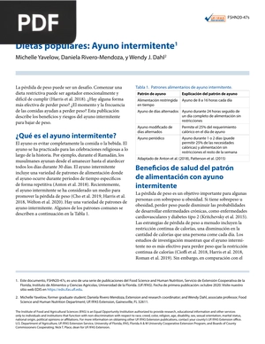 Dietas populares: Ayuno intermitente (Artículo)