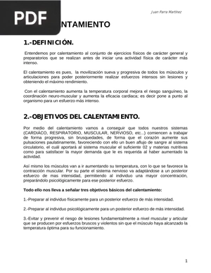 El calentamiento (Artículo)