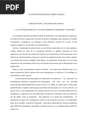 El existencialismo de Gabriel Marcel