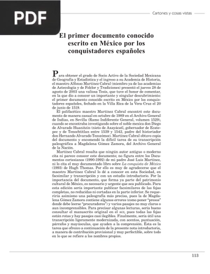 El primer documento conocido escrito en México por los conquistadores españoles