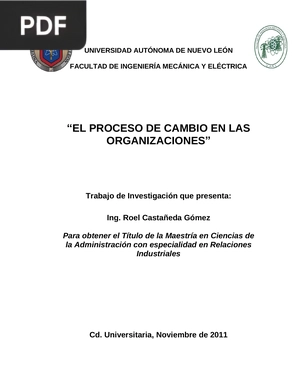 El proceso de cambio en la organizaciones