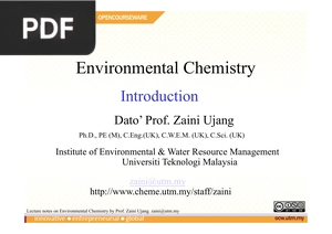 Environmental Chemistry (Inglés) (Presentación)