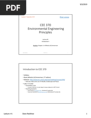 Environmental Engineering  Principles (Inglés) (Presentación)