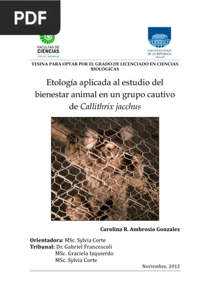 Etología aplicada al estudio del bienestar animal en un grupo cautivo de Callithrix jacchus