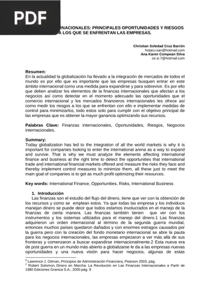 Finanzas internacionales: principales oportunidades y riesgos a los que se enfrentan las empresas