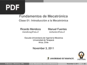 Fundamentos de Mecatrónica (Presentación)