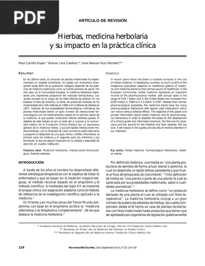 Hierbas, medicina herbolaria y su impacto en la práctica clínica (Artículo)