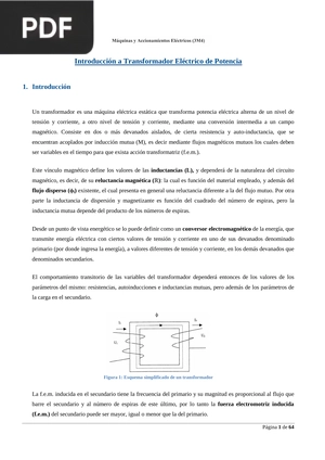 Introducción a Transformador Eléctrico de Potencia