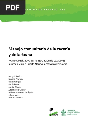 Manejo comunitario de la cacería y de la fauna