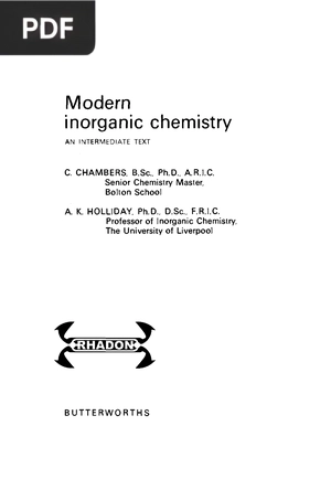 Modern inorganic chemistry (inglés)