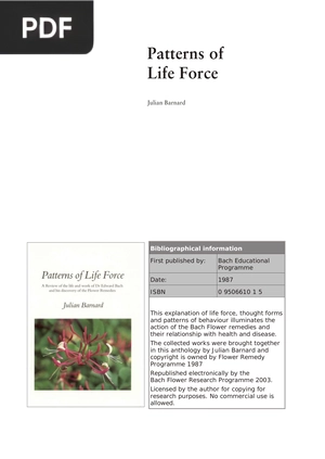 Patterns of Life Force (Inglés)