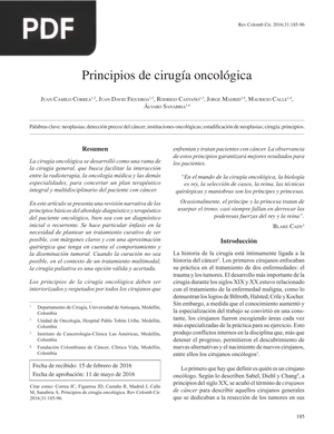 Principios de cirugía oncológica